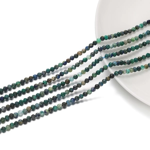 Perline sfaccettate in crisocolla naturale da 2/3mm per gioielli fai-da-te su piatto