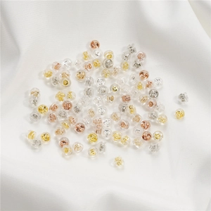 Silicone Copper Earring Backs Transparent Hamburger Shape Earring Stoppers DIY Jewelry Making Findings Anti-Slip Earring Nuts