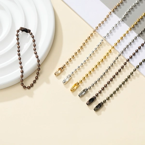 Catena a Sfere in Metallo Industriale Con Connettori Per Creazione Gioielli Fai Da Te Portachiavi Etichette Multicolore