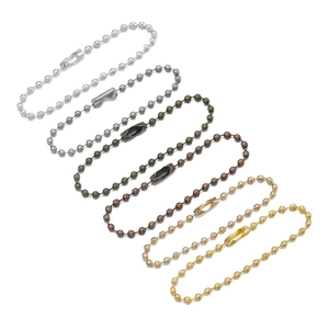 Set di 6 catenine a sfere in metallo colorato con connettori per portachiavi DIY e targhette