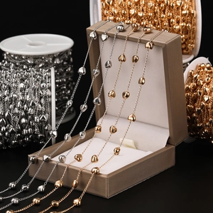 Cadena de Eslabones de Cobre CCB Forma de Corazón Hecha a Mano Para Creación de Joyas Pulseras y Collares Oro Plata