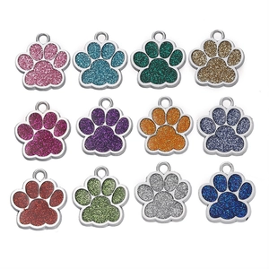 Lot de 12 pendentifs pattes colorés en alliage pailleté pour colliers et bijoux DIY
