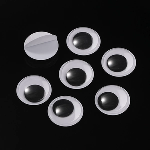Detailed view of self-adhesive googly eyes showing the sticky backing for DIY crafts