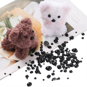 Occhi e nasi di sicurezza in plastica nera lucida per peluche e bambole fai-da-te