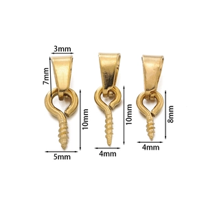 Tableau des tailles détaillé des bélières et pitons en acier pour bijoux DIY