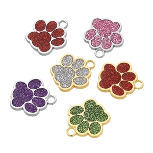 Pendentifs pattes pailletés en alliage pour bijoux DIY et colliers en 6 couleurs vives
