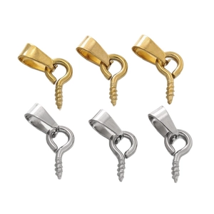 Bélières à vis en acier inoxydable pour colliers DIY en finitions or et argent