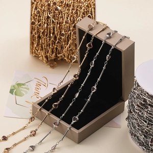 Chaîne à maillons en cristal en forme de cœur pour la fabrication de bijoux DIY