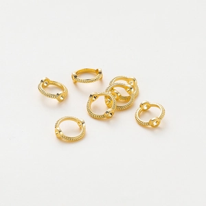 Conector circular de cuentas de oro de 14K con borde retorcido para creación de joyería DIY