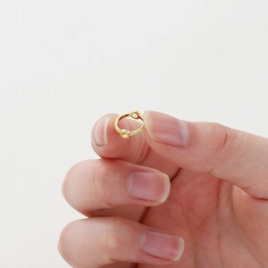 Anillo de cuentas dorado de doble agujero con textura espiral para joyería artesanal DIY