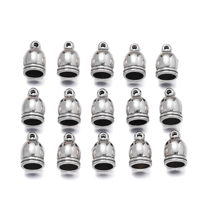 Set of 15 silver alloy tassel end caps for DIY jewelry necklaces and bracelet making