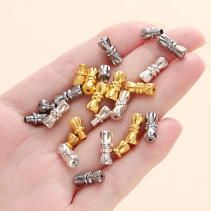 Copper screw clasps for peanut pearl necklaces in gold, silver and gun black finishes