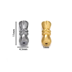 Detail of 11mm brass screw clasps for DIY jewelry making in gold and silver finishes
