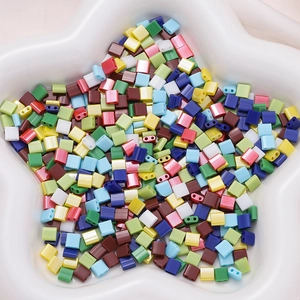 Rectangular Two-Hole Glass Beads Tila Style Square Spacer Beads For DIY Jewelry Making Bracelet Necklace Craft Materials