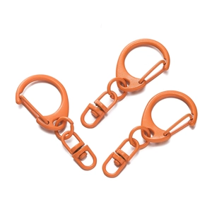 Τρία έντονα πορτοκαλί κουμπώματα D-ring για DIY μπρελόκ και αξεσουάρ τσαντών