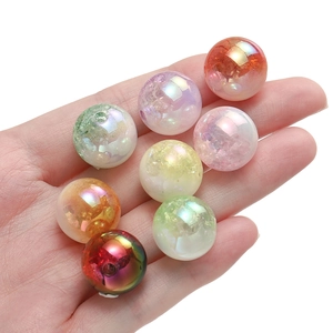 Colorful 16mm acrylic UV plated snowflake beads for DIY jewelry and phone chains