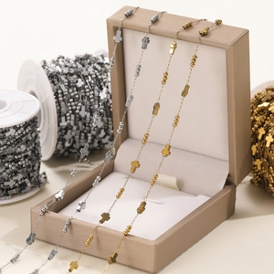 Catena con Perline a Croce in Acciaio Inossidabile per Creazione Gioielli Fai da Te Collana Bracciale Oro Argento