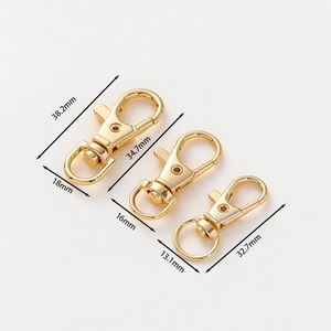 Detailed size chart of 14K gold plated swivel lobster clasps for DIY accessories