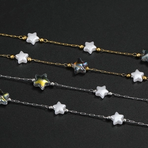 DIY 18K gold and silver stainless steel star charm chain for jewelry making