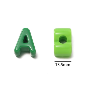 Detail of 13.5mm acrylic large hole letter A beads for DIY jewelry making
