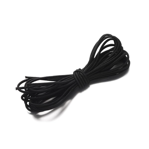 Cordón de nylon negro de 2mm elástico para joyería DIY y accesorios de pelo