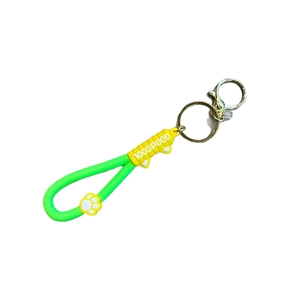 Porte-clés patte de chat en silicone vert avec fermoir mousqueton et sangle Good Cool