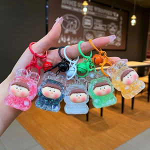 Glow-in-the-dark Lilith floating oil keychains with colorful cartoon charms for bags
