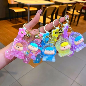 Cinque portachiavi colorati con astronauta e sabbie mobili con cinturini in silicone Sakura