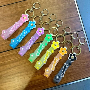 Japanese Sakura Cherry Blossom Silicone Lanyard Keychain With Metal Lobster Clasp Flower Bag Charm For Women Girls Gift
