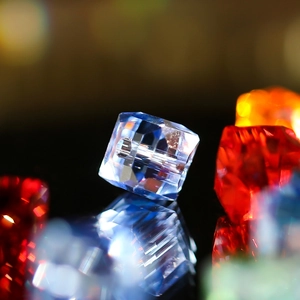 8mm multi-faceted colorful crystal cube beads with center hole for DIY jewelry making