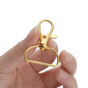 Gouden 25mm draaibare karabijnsluiting met D-ring voor DIY-sleutelhanger handwerkprojecten