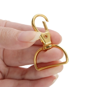 Gouden 25mm draaibare karabijnsluiting met D-ring voor DIY-sieraden en sleutelhangers