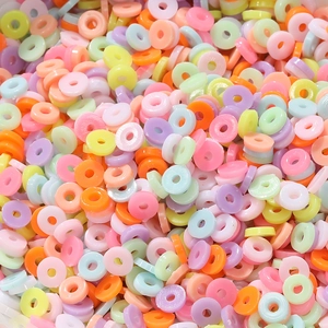 Colorful macaron polymer clay beads for DIY jewelry making necklaces and phone charms