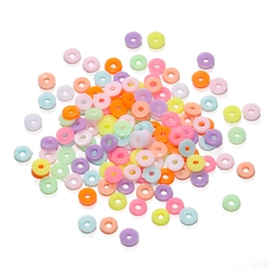 Colorful Plastic Spacer Beads Flat Round Heishi Beads For Handmade DIY Jewelry Making Macaron Color Loose Beads Material
