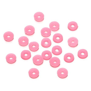 Close-up of pink translucent resin spacer beads for DIY jewelry and phone chains