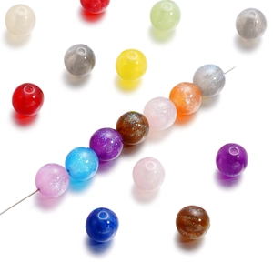 Mix di perline colorate in resina glitterata con fori per creazione di gioielli fai da te