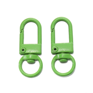 Grasgrüne Karabinerverschlüsse aus Metall für DIY-Schlüsselanhänger und Taschen