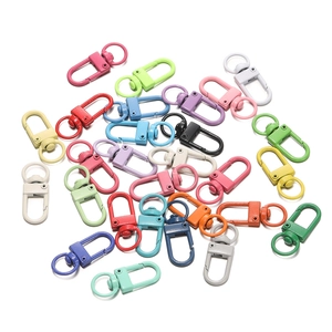Bunte Zinklegierung Karabinerverschluss Drehbarer Auslöseclips Lackierte Metall Schnapphaken Für DIY Schlüsselbund Taschenzubehör