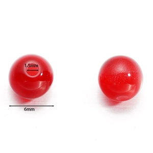 6mm red resin cat eye beads with 1.5mm hole for DIY handmade jewelry and necklaces