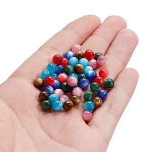 Multi-colored 6/8mm resin cat eye beads for DIY necklace and bracelet jewelry making