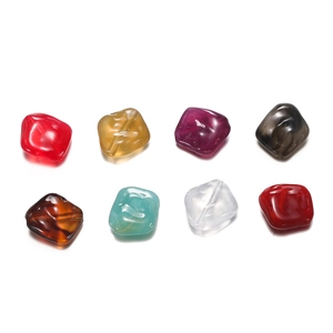 Set of eight colorful irregular acrylic beads for DIY jewelry and phone chain accessories