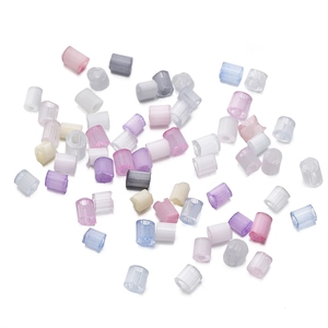 Macro detail of multi-color macaron resin tube beads for DIY bracelet jewelry making