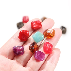 Acrylic Irregular Flat Stone Beads Marble Texture Loose Beads For DIY Jewelry Making Phone Chain Necklace Accessories