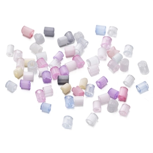 Macro shot of 2/3mm colorful frosted tube beads for DIY bracelet and jewelry making