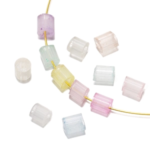 Macaron color striped cylindrical beads for DIY jewelry making and handmade necklaces