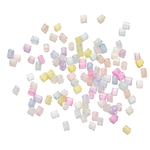 Mix of 2/3mm colorful macaque round tube beads with vertical stripes for DIY jewelry making