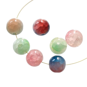 Mix of 10mm frosted ice cracked glass beads for DIY necklaces and jewelry making