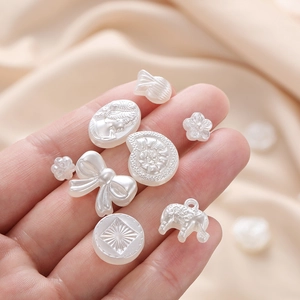 ABS Imitationsperlenperlen Barockstil Blume Schleife Elefant Muschel Formen Perlweiß Lose Künstliche Perlen Für DIY Schmuckherstellung