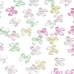 Translucent colorful resin bow charms for DIY nail art and phone case decoration