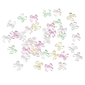 Translucent colorful resin bow accessories for DIY nail art and jewelry making